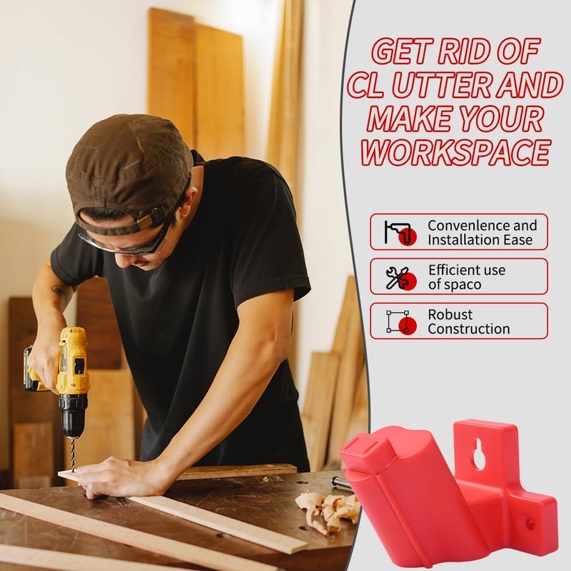 KETTKEL 8 Pack Tool Holder for Milwaukee Drill M12 12V,Wall Mount Plastic tools Storage with 24 Screws for Power Tool Storage - Image 3